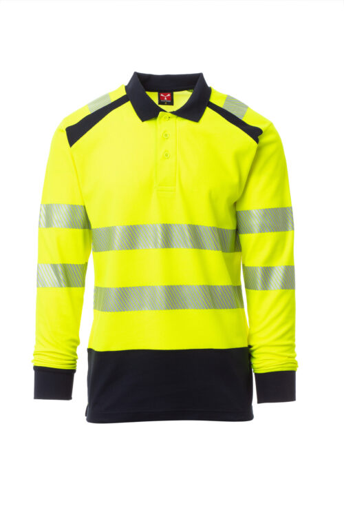 Polo manga larga biColor Cuello con tres botones, canalé y costuras cubiertas [ROAD WINTER] Unisex