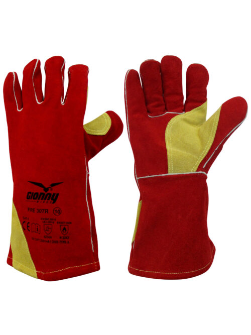 Guantes de soldadura con la palma reforzada con serraje [FIRE 307R]