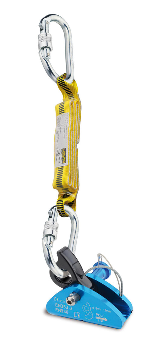 Disposito anticaídas deslizante para cuerda Mosquetones acero de rosca absorbedores energía [1888DFASIN]