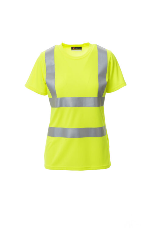 Camiseta de cuello redondo de manga corta con bandas reflectantes [AVENUE LADY] Mujer