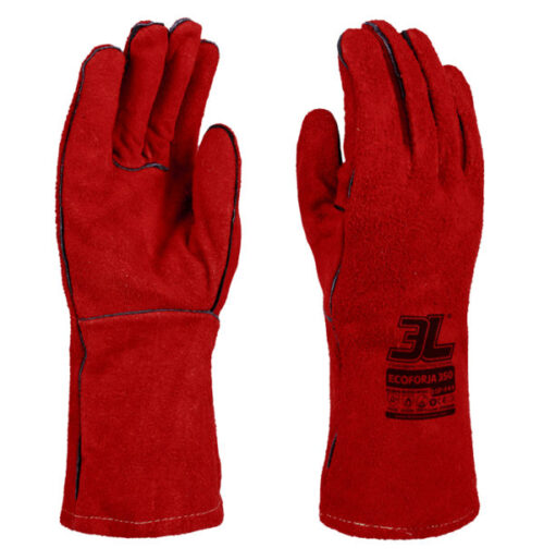 Guante de piel tipo serraje con forro interior de tejido afelpado [ECOFORJA 350]