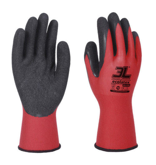 Guante soporte sin costuras de poliéster Reubrimiento de látex [ECOLATEX]