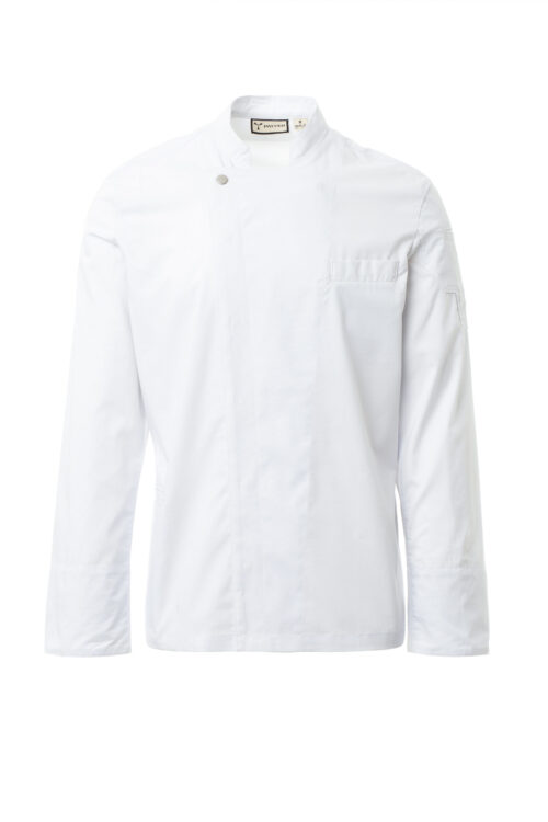 Chaqueta de cocina de cuello mao con propiedades elásticas y transpirables [ELITE MESH] Hombre