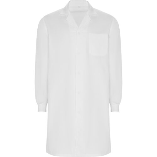 Bata de laboratorio con solapa y apertura frontal con botones metálicos [MEDERI 9092] Unisex