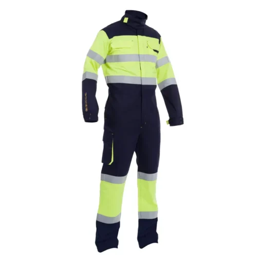 Buzo de alta visibilidad  con tejido flúor y rayas reflectantes cosidas [STROKE FR HV]