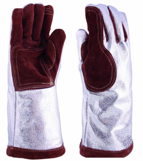 Guante fabricado con fibra de PREOX aluminizado forrado [ALCRISOL]