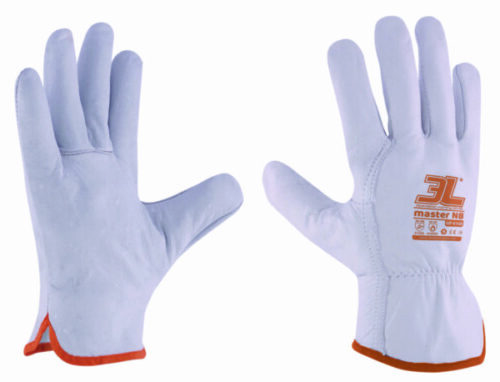 Guante de piel con ajuste elástico en muñeca [MASTER NB]