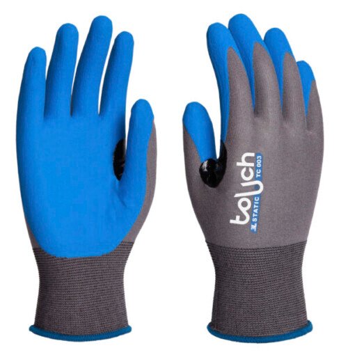 Guante ligero con composición de nylon y  recubrimiento de nitrilo foam en palma y uñeros, y resistencia a la abrasión [TOUCHSTATIC]