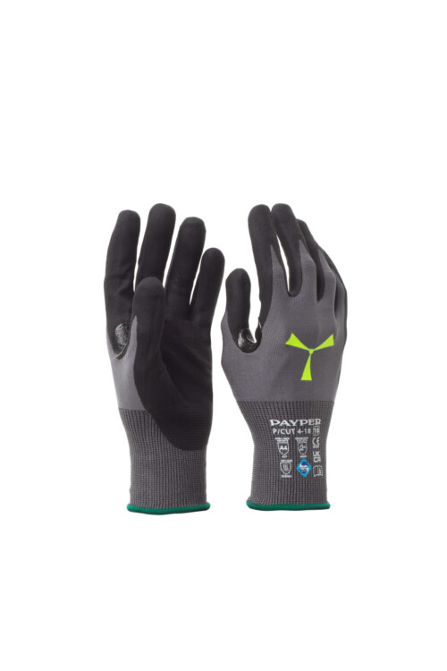 Guantes resistentes al corte con recubrimiento nitrilo en palma [P/CUT 4-18]