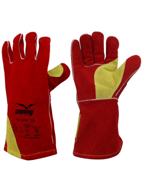 Guantes de soldadura con la palma reforzada con serraje [FIRE 307R]
