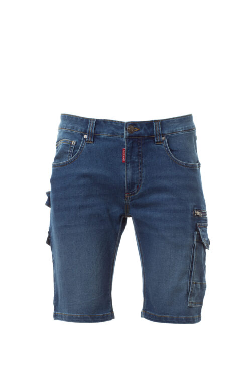Bermuda de corte vaquero con cierre con cremallera de metal [WEST SHORTS] Hombre