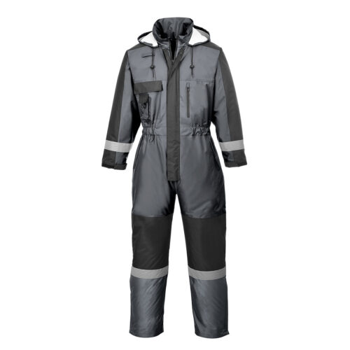 zafer uniformes y ropa de trabajo buzo acolchado invierno cinta reflectante gris1
