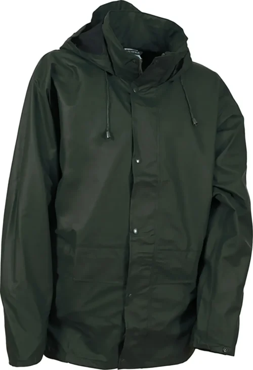 zafer uniformes y ropa de trabajo cazadora cubrepantalon termosellado tejido elastico windproof verde1 copia
