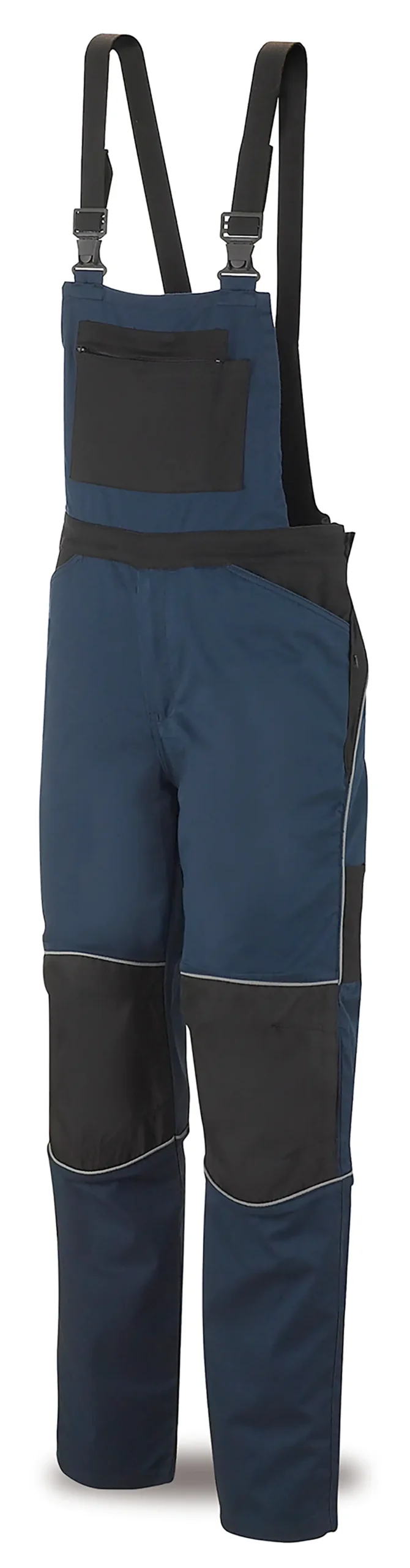 zafer uniformes y ropa de trabajo monos y buzos peto cinco bolsillos cintura ajustable elasticos laterales azul marino1