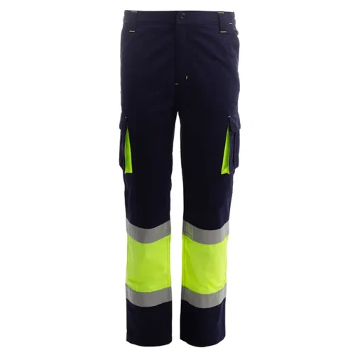 zafer uniformes y ropa de trabajo pantalon alta visibilidad cintura elástica amarillo azul marino1
