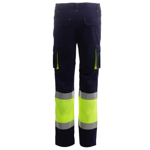 zafer uniformes y ropa de trabajo pantalon alta visibilidad cintura elástica amarillo azul marino2