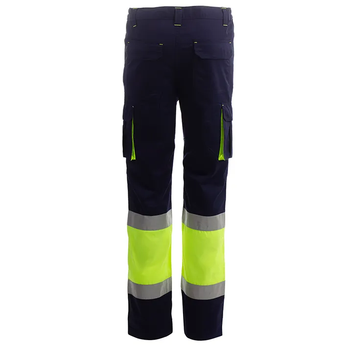 zafer uniformes y ropa de trabajo pantalon alta visibilidad cintura elástica amarillo azul marino2