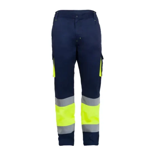 zafer uniformes y ropa de trabajo pantalon alta visibilidad dos bolsillos traseros amarillo azul marino1