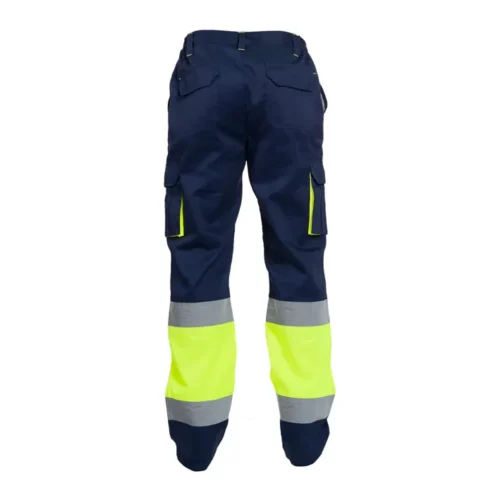 zafer uniformes y ropa de trabajo pantalon alta visibilidad dos bolsillos traseros amarillo azul marino2