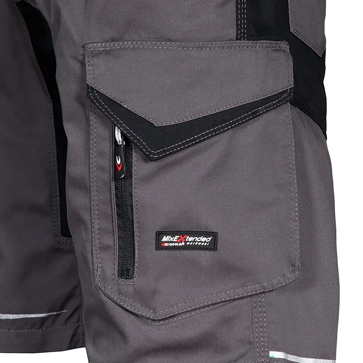 zafer uniformes y ropa de trabajo bermudas amplios bolsillos delanteros tejido elastico gris3 copia