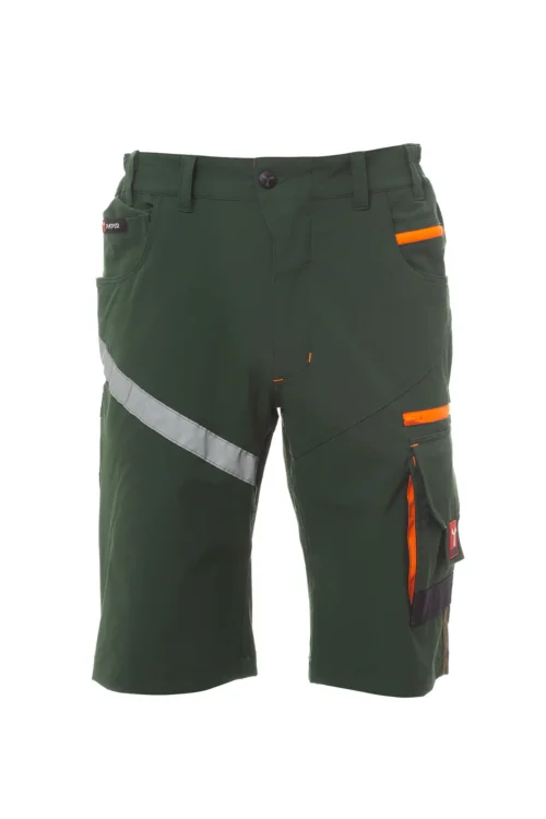 zafer uniformes y ropa de trabajo bermudas elasticos laterales cierre cremallera verde1 copia