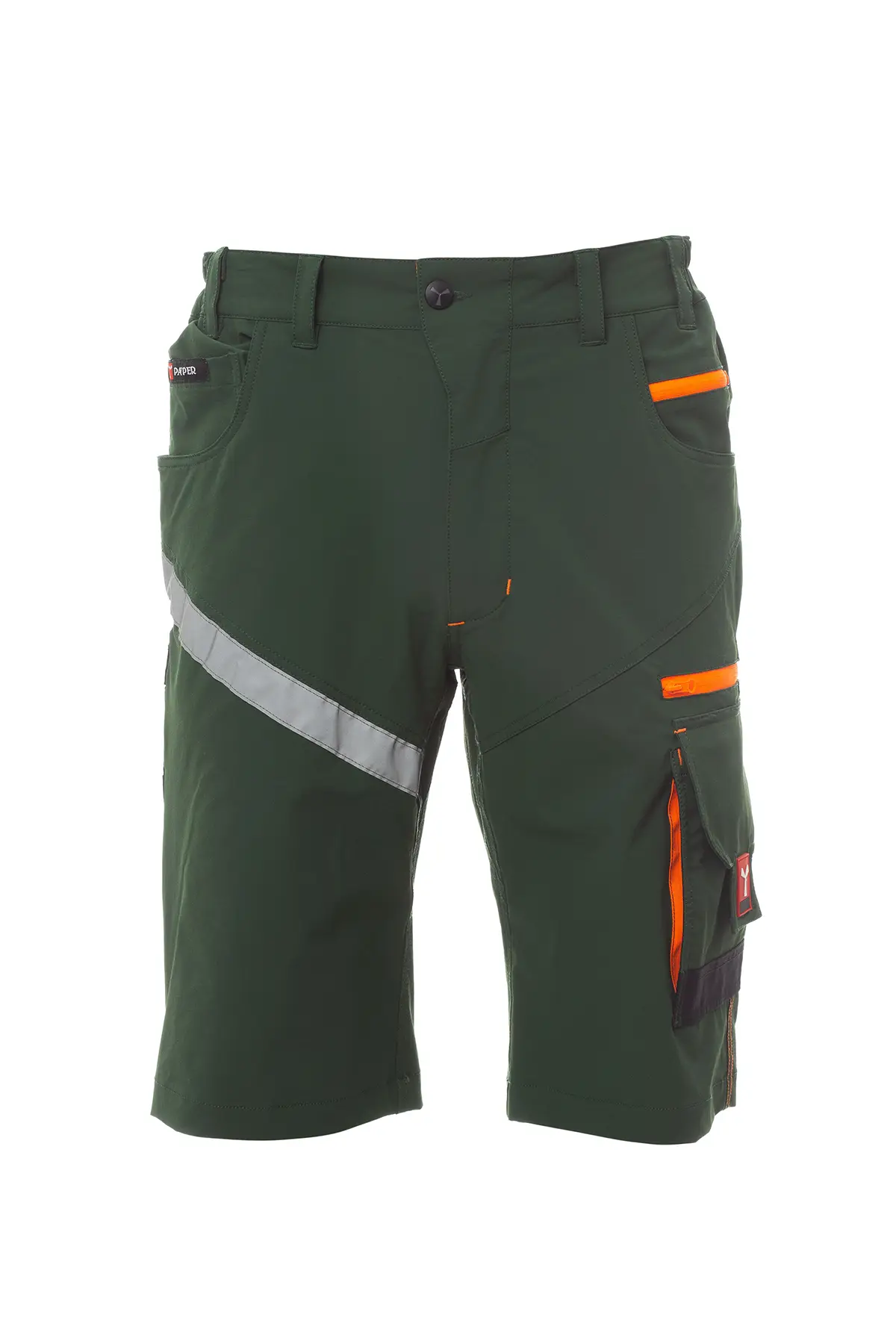 zafer uniformes y ropa de trabajo bermudas elasticos laterales cierre cremallera verde1 copia