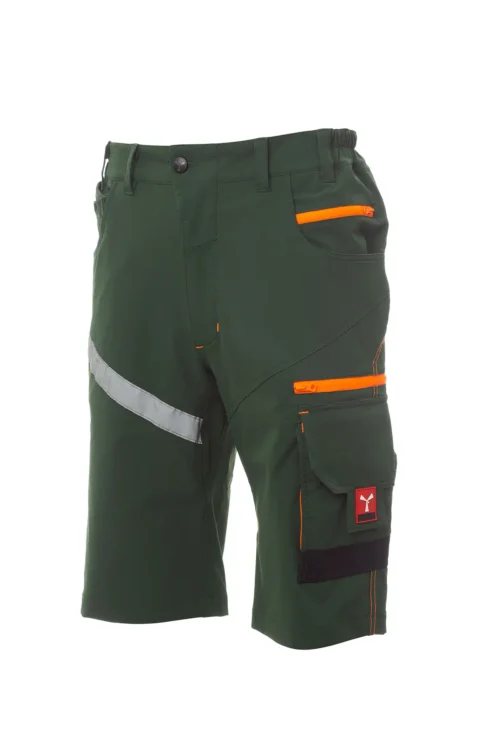 zafer uniformes y ropa de trabajo bermudas elasticos laterales cierre cremallera verde2 copia