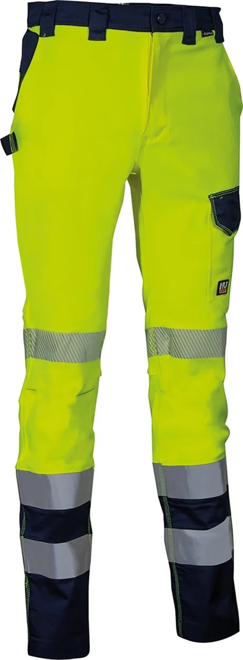 zafer uniformes y ropa de trabajo pantalon alta visibilidad banda reflectante segmentada muslo amarillo1
