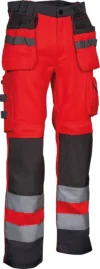 zafer uniformes y ropa de trabajo pantalon alta visibilidad bolsillos delanteros bandas insertos reflectantes rojo1