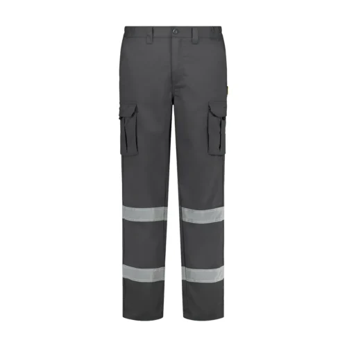 zafer uniformes y ropa de trabajo pantalon alta visibilidad elastico corte slim gris1