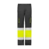 zafer uniformes y ropa de trabajo pantalon alta visibilidad multibolsillo combinado cintura elastica laterales amarillo gris1