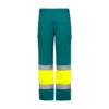 zafer uniformes y ropa de trabajo pantalon alta visibilidad multibolsillo dos bandas reflectantes perneras amarillo verde1