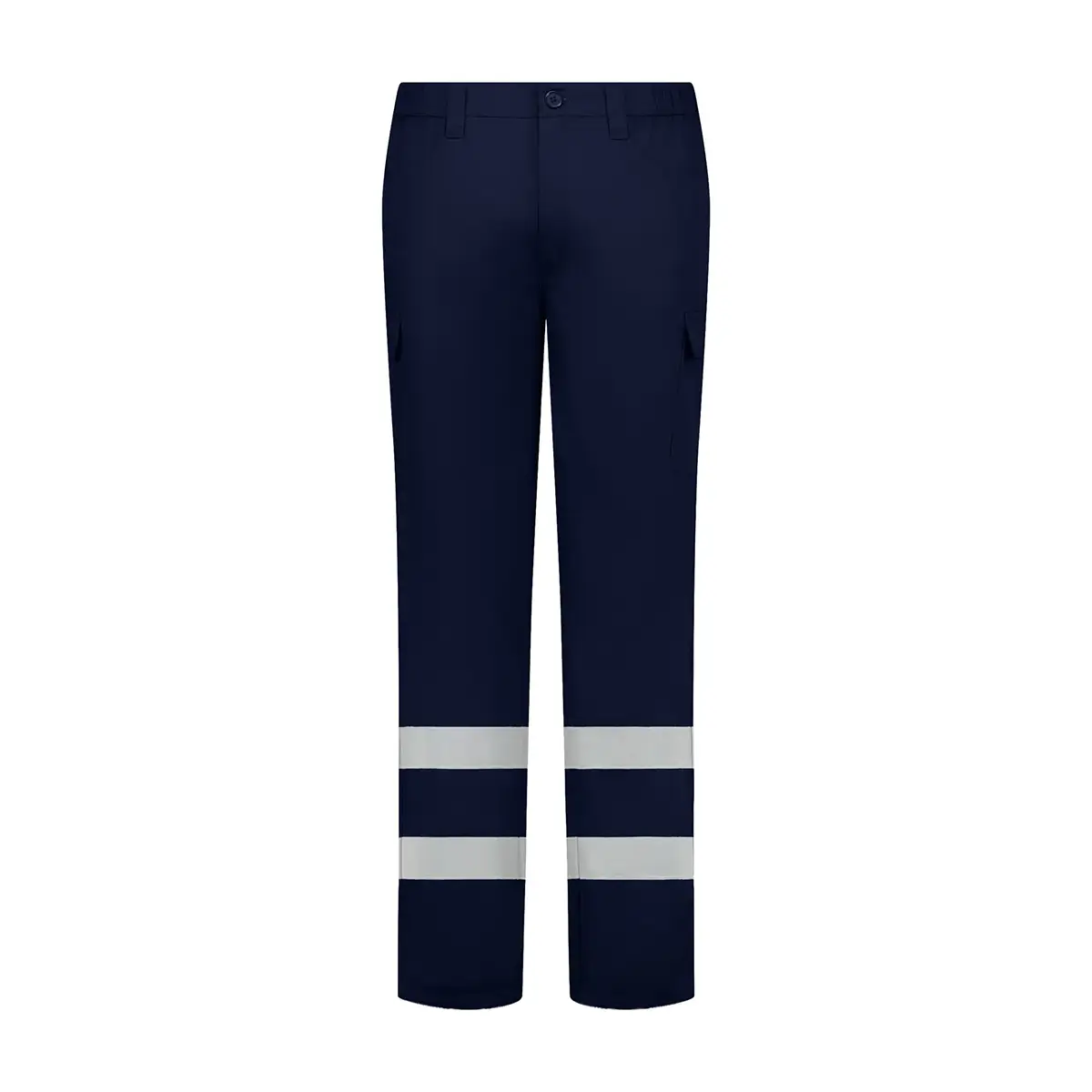 zafer uniformes y ropa de trabajo pantalon alta visibilidad multibolsillo monocolor corte slim fit azul marino1
