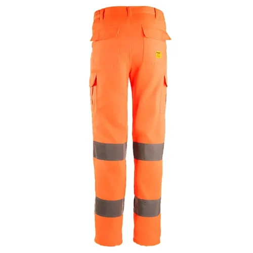 zafer uniformes y ropa de trabajo pantalon alta visibilidad multibolsillo monocolor dos bandas reflectantes naranja2