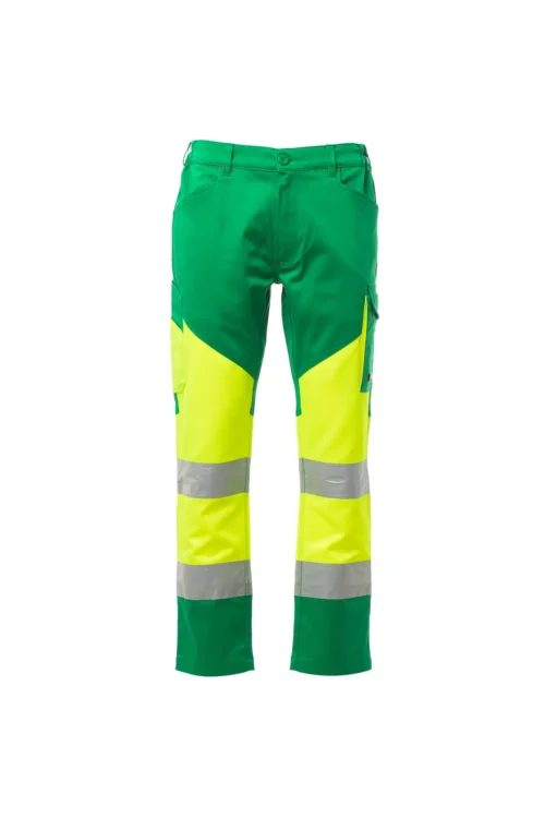 zafer uniformes y ropa de trabajo pantalon alta visibilidad multiestacion bicolor bandas reflectantes verde gelatina1