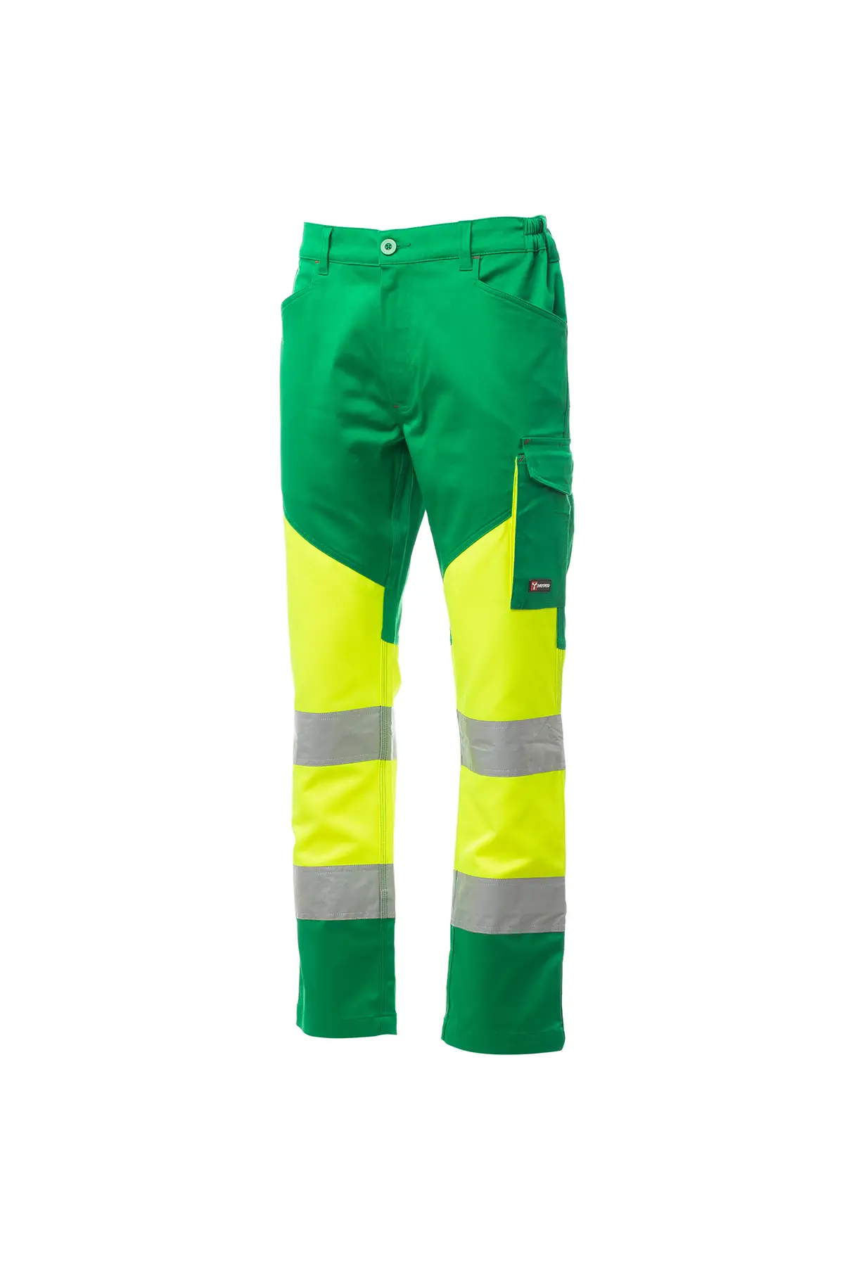 zafer uniformes y ropa de trabajo pantalon alta visibilidad multiestacion bicolor bandas reflectantes verde gelatina3