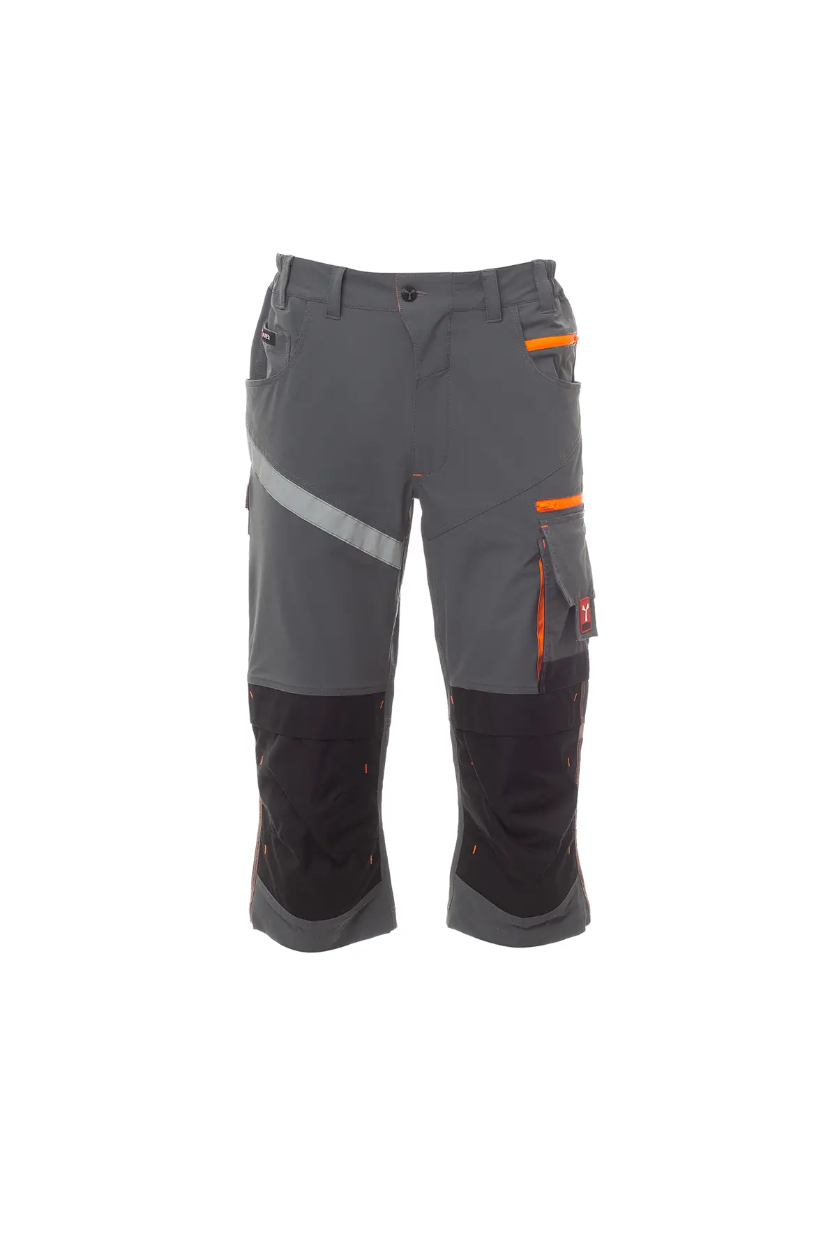 zafer uniformes y ropa de trabajo pantalon pirata elasticos laterales cierre cremallera gris humo1 copia