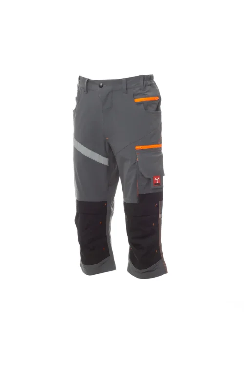 zafer uniformes y ropa de trabajo pantalon pirata elasticos laterales cierre cremallera gris humo2 copia