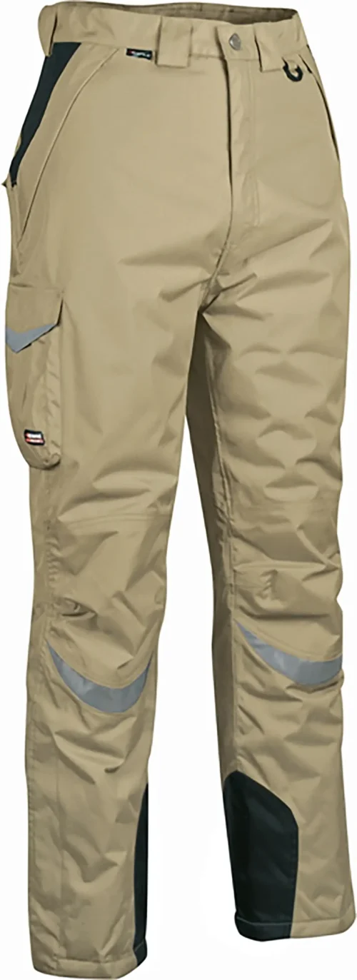 zafer uniformes y ropa de trabajo pantalones acolchados bolsillo trasero cierre cremallera beige1 copia