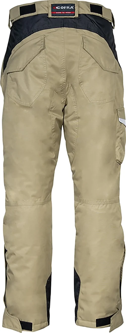 zafer uniformes y ropa de trabajo pantalones acolchados bolsillo trasero cierre cremallera beige2 copia