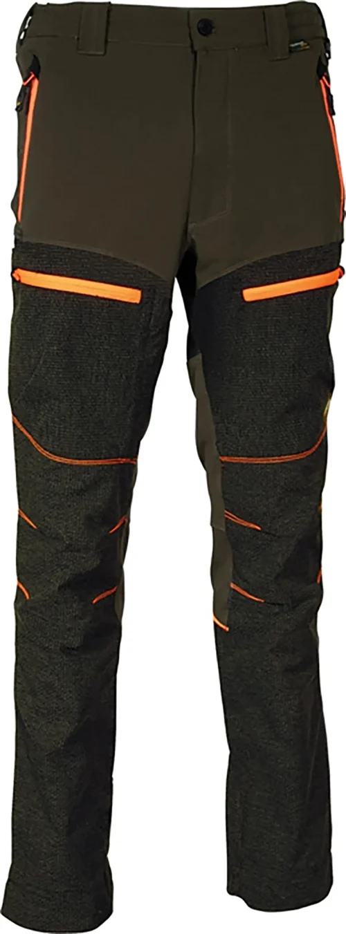 zafer uniformes y ropa de trabajo pantalones tejido elastico corte ergonomico marron naranja1 copia