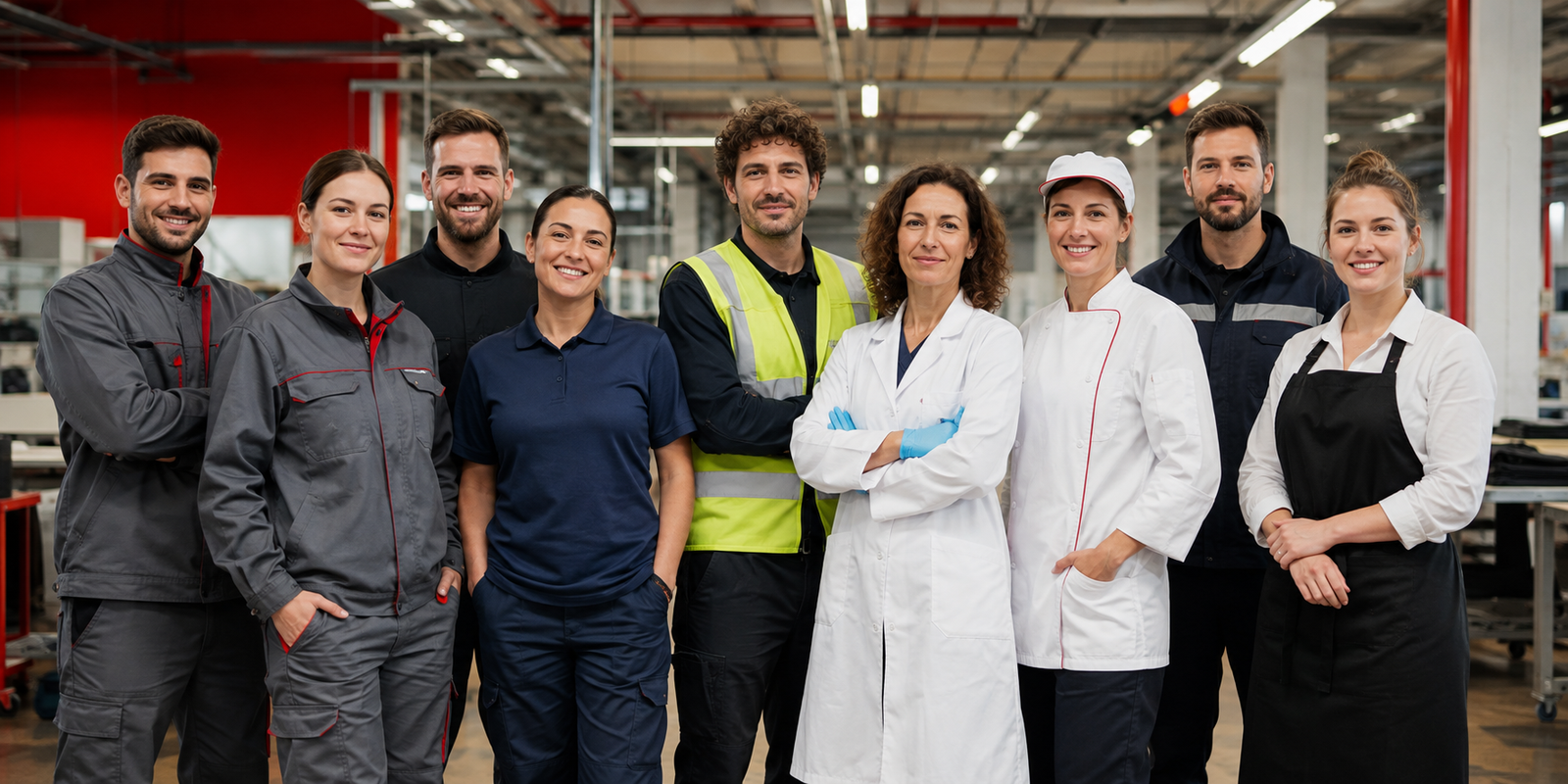 Uniformes laborales para una plantilla completa de trabajadores de varios sectores