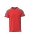 zafer uniformes y ropa de trabajo camiseta bicolor con costuras de cuello cubiertas rojo1