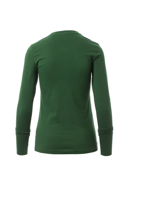 zafer uniformes y ropa de trabajo camiseta cenida de manga larga de cuello redondo verde2