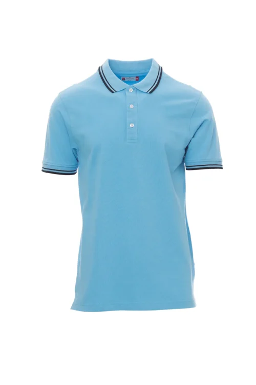 zafer uniformes y ropa de trabajo camiseta de manga corta y ribete con contraste en cuello y mangas azul celeste1