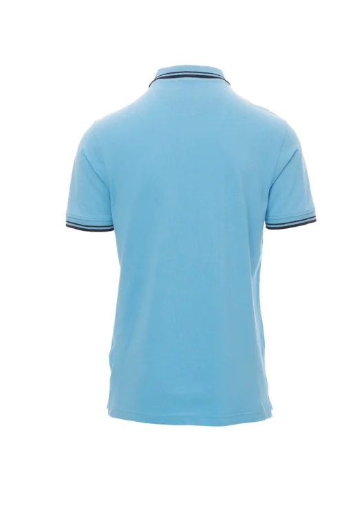 zafer uniformes y ropa de trabajo camiseta de manga corta y ribete con contraste en cuello y mangas azul celeste2