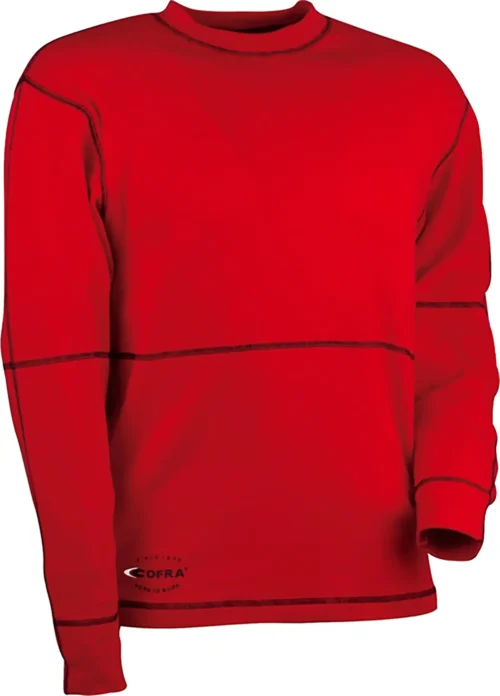 zafer uniformes y ropa de trabajo camiseta de manga larga con aislante termico y de tejido elastico rojo