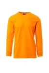 zafer uniformes y ropa de trabajo camiseta de manga larga con cuello redondo naranja1
