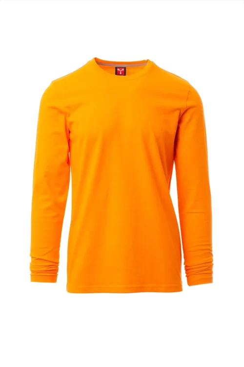 zafer uniformes y ropa de trabajo camiseta de manga larga con cuello redondo naranja1