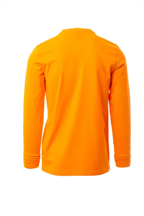 zafer uniformes y ropa de trabajo camiseta de manga larga con cuello redondo naranja2